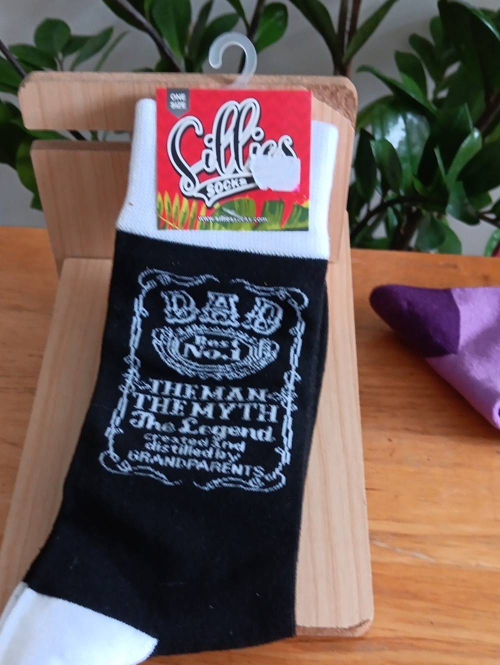 Sillies 'Dad The Man The Myth The Legend' Black Crew Socks